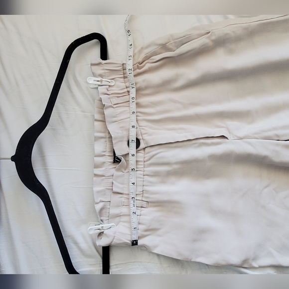 ZARA PAPER BAG CREAM TROUSERS - Picture 4 of 4